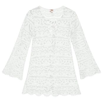 Girls White Lace Tunic