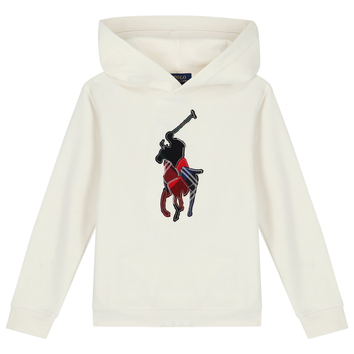 Boys Ivory Logo Hooded Top, 2, hi-res