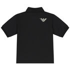Boys Black Logo Polo Shirt, 1, hi-res