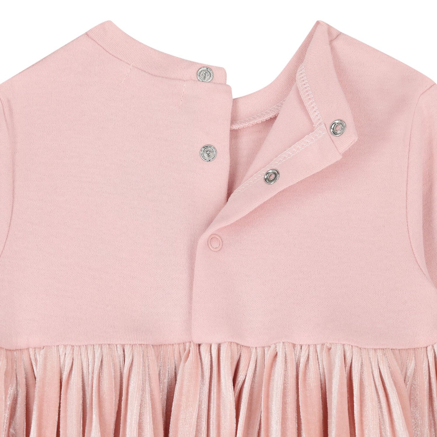 Baby Girls Pink Pleated Bodysuit Dress, 3, hi-res