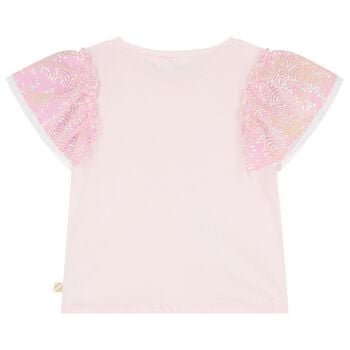 Girls Pink Embellished T-Shirt