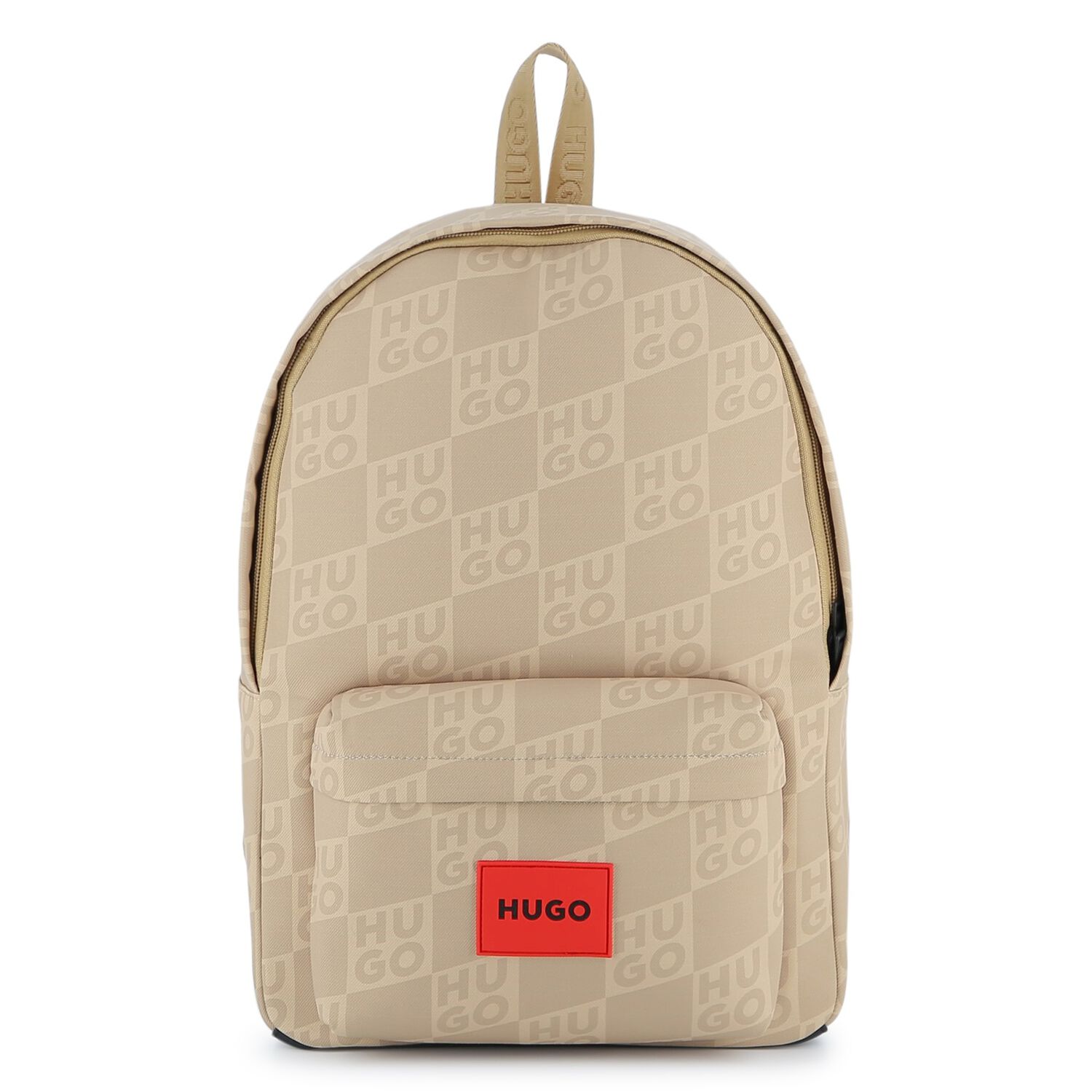 Boys Beige Logo Backpack, 1, hi-res