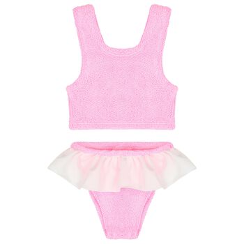Girls Bubblegum Pink Crinkle Bikini