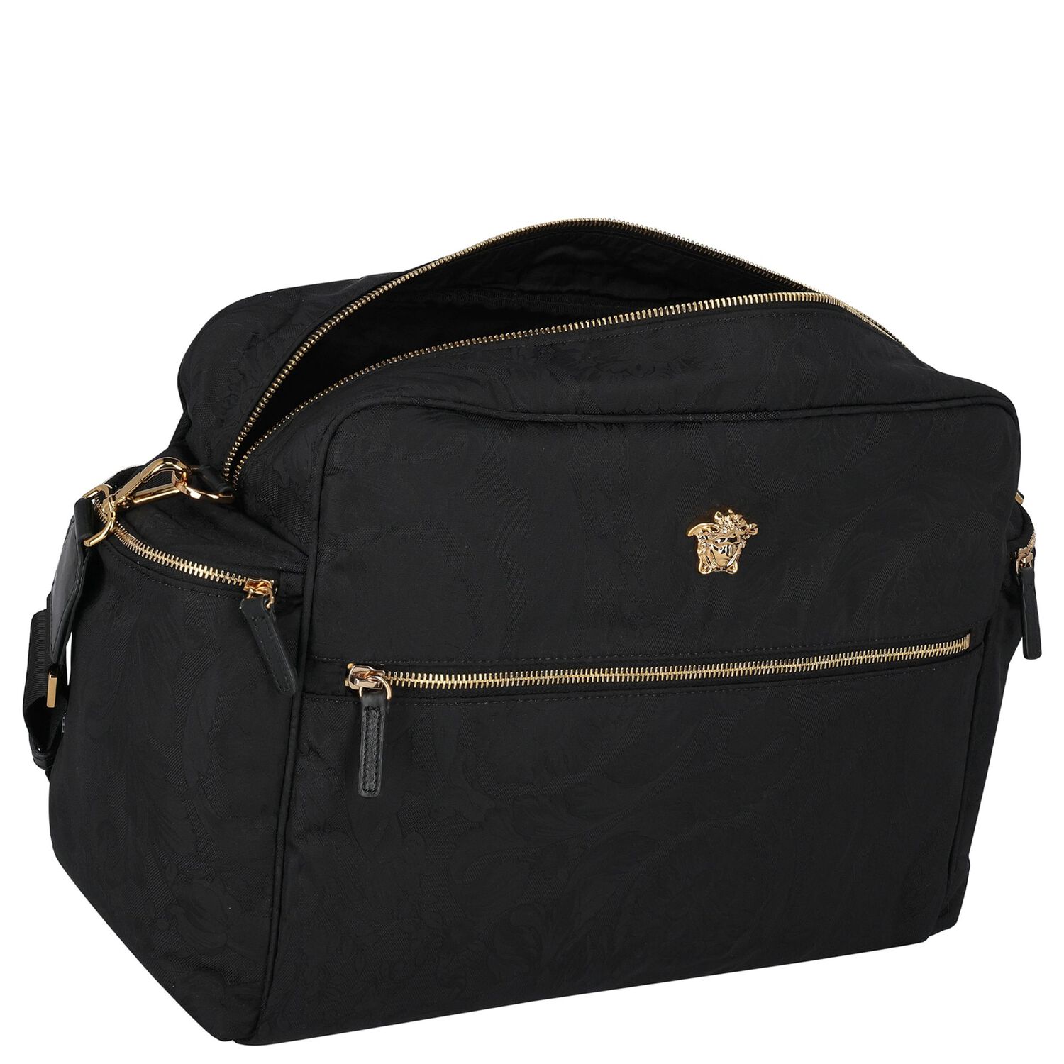 Black Medusa Logo Baby Changing Bag, 1, hi-res