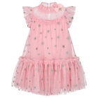 Girls Pink Star Tulle Dress, 1, hi-res