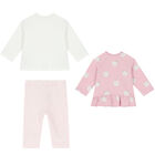 Baby Girls White & Pink 3 Piece Tracksuit, 1, hi-res