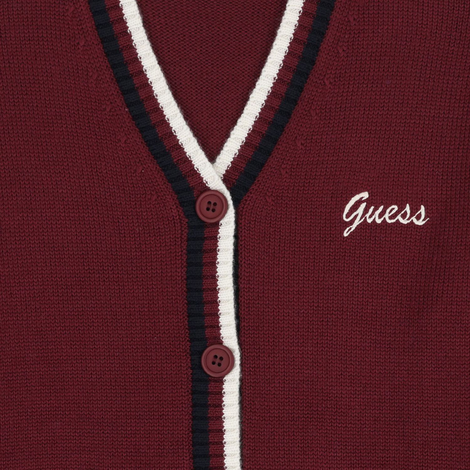 Girls Burgundy Logo Knitted Cardigan, 1, hi-res
