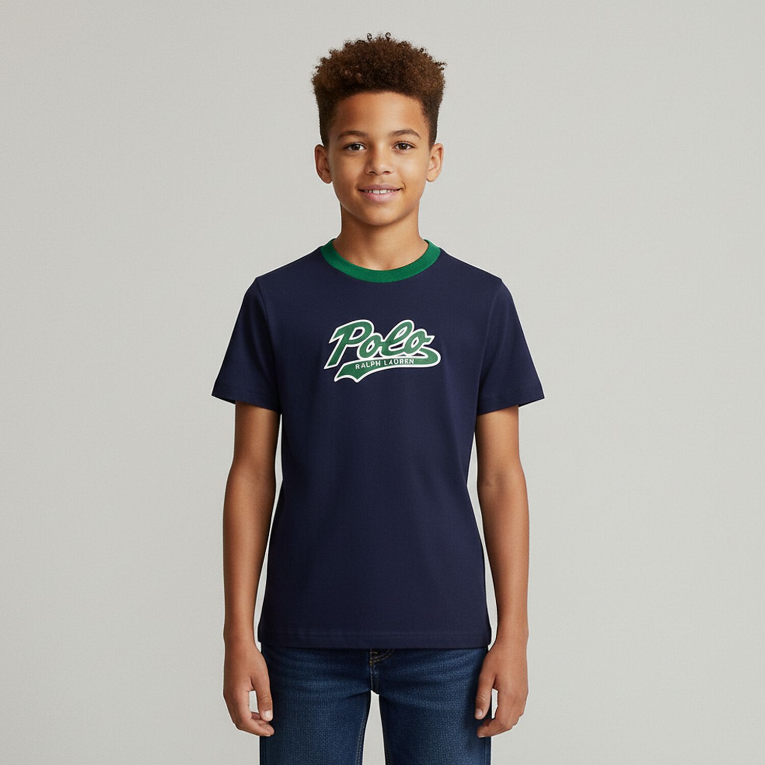 Boys Navy Blue Logo T-Shirt, 1, hi-res