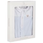 Baby Boys Blue & White Teddy Bear Babygrow, 1, hi-res