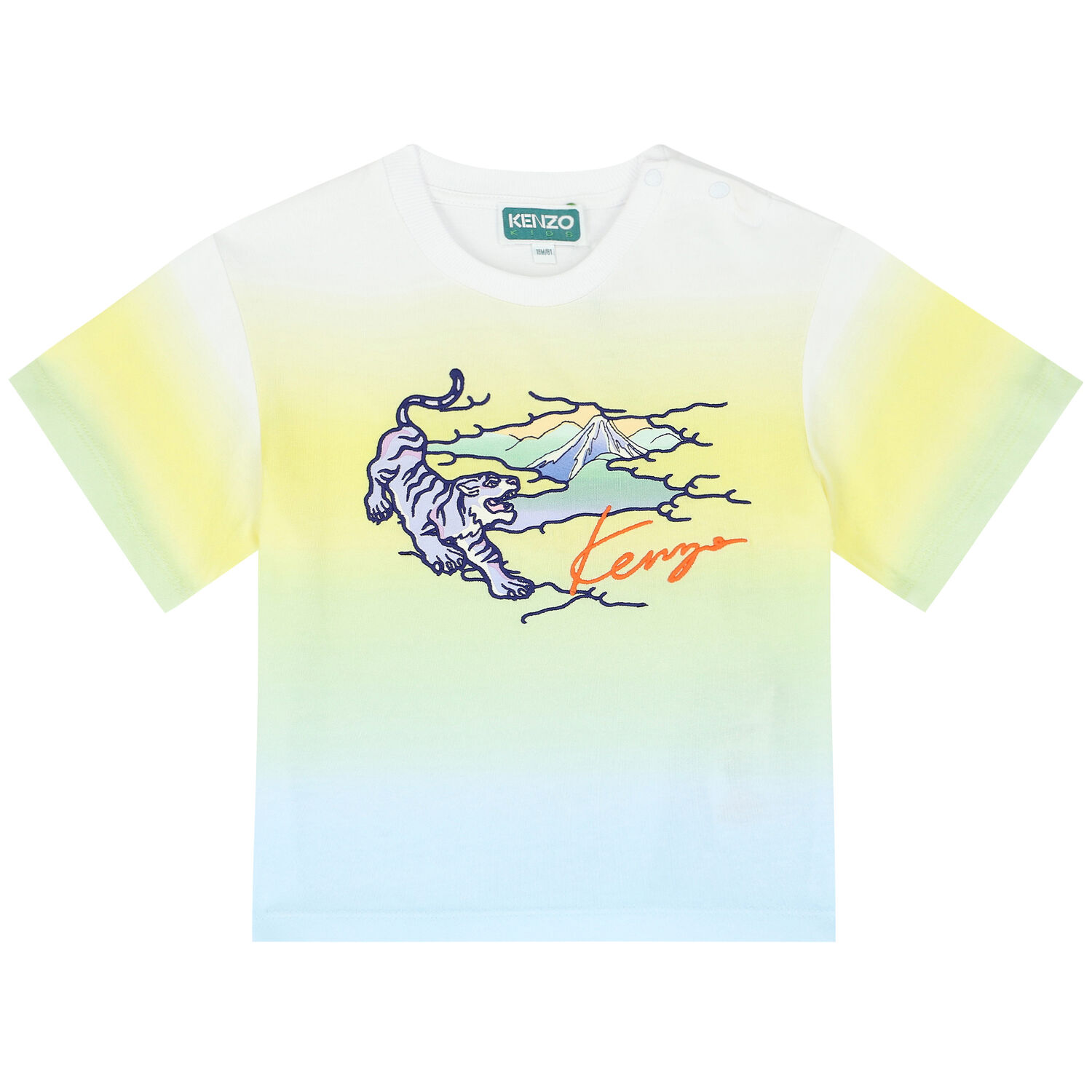 Younger Boys Ombre Tiger Logo T-Shirt, 1, hi-res