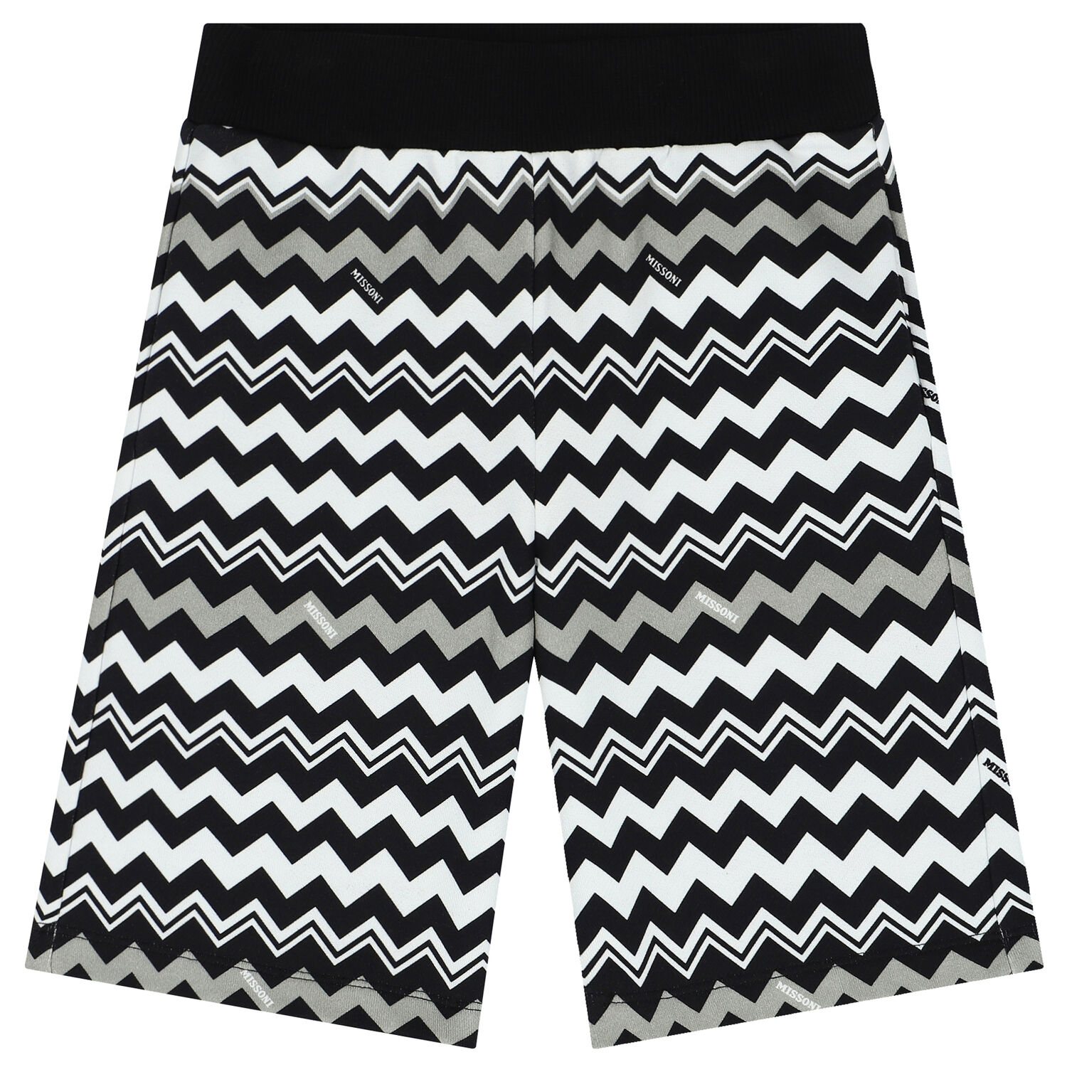 Boys Black & White Zigzag Shorts, 1, hi-res image number null