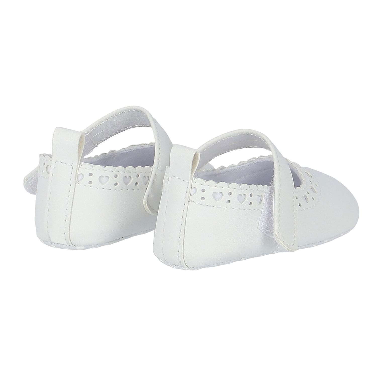 Baby Girls White Shoes, 1, hi-res
