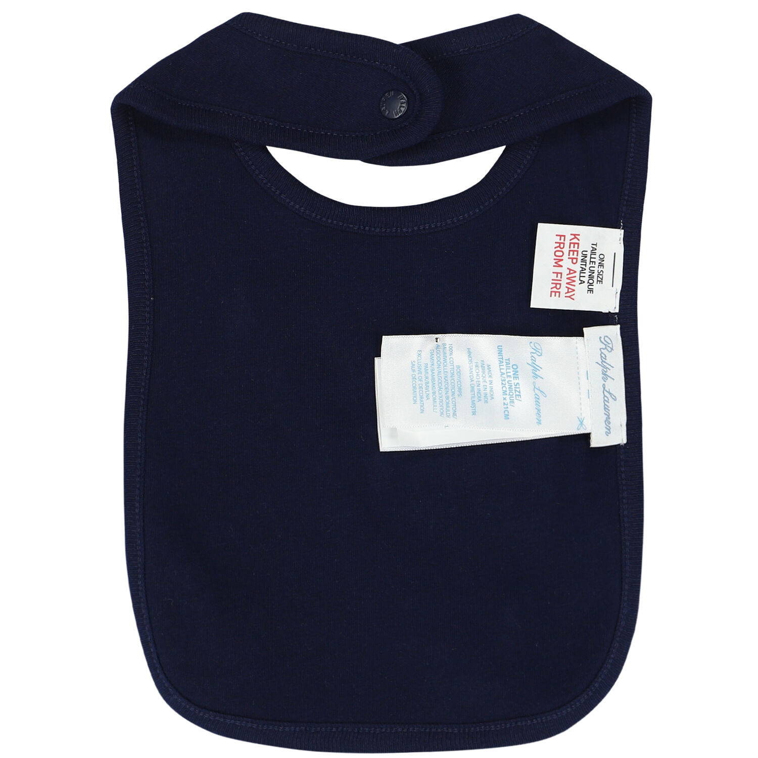 Baby Boys Navy Logo Bib, 1, hi-res image number null