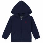 Baby Boys Navy Logo Zip Up Top, 1, hi-res