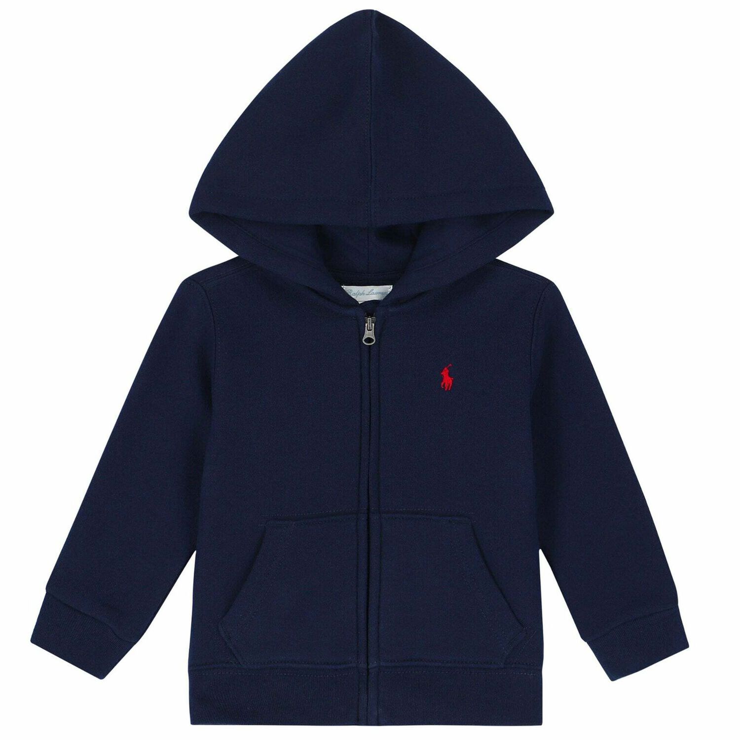 Baby Boys Navy Logo Zip Up Top, 1, hi-res