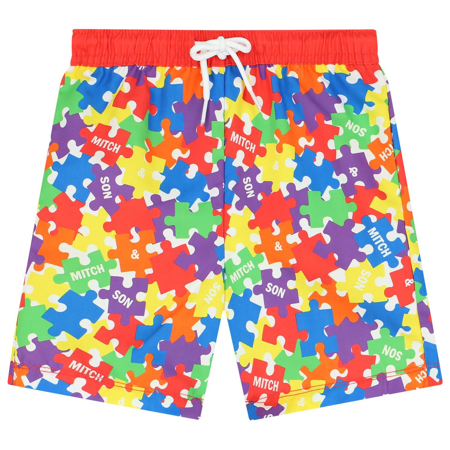 Boys Multi-Coloured Logo Puzzle Shorts Set, 1, hi-res