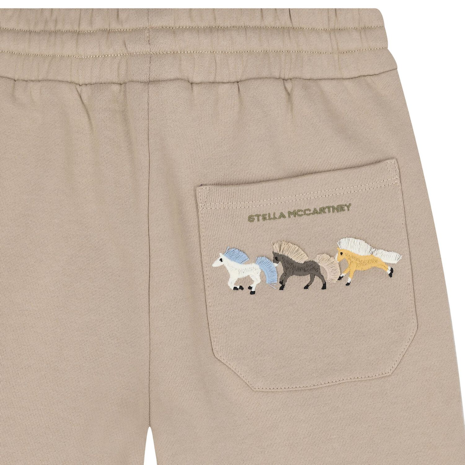 Boys Beige Horse Logo Joggers, 1, hi-res