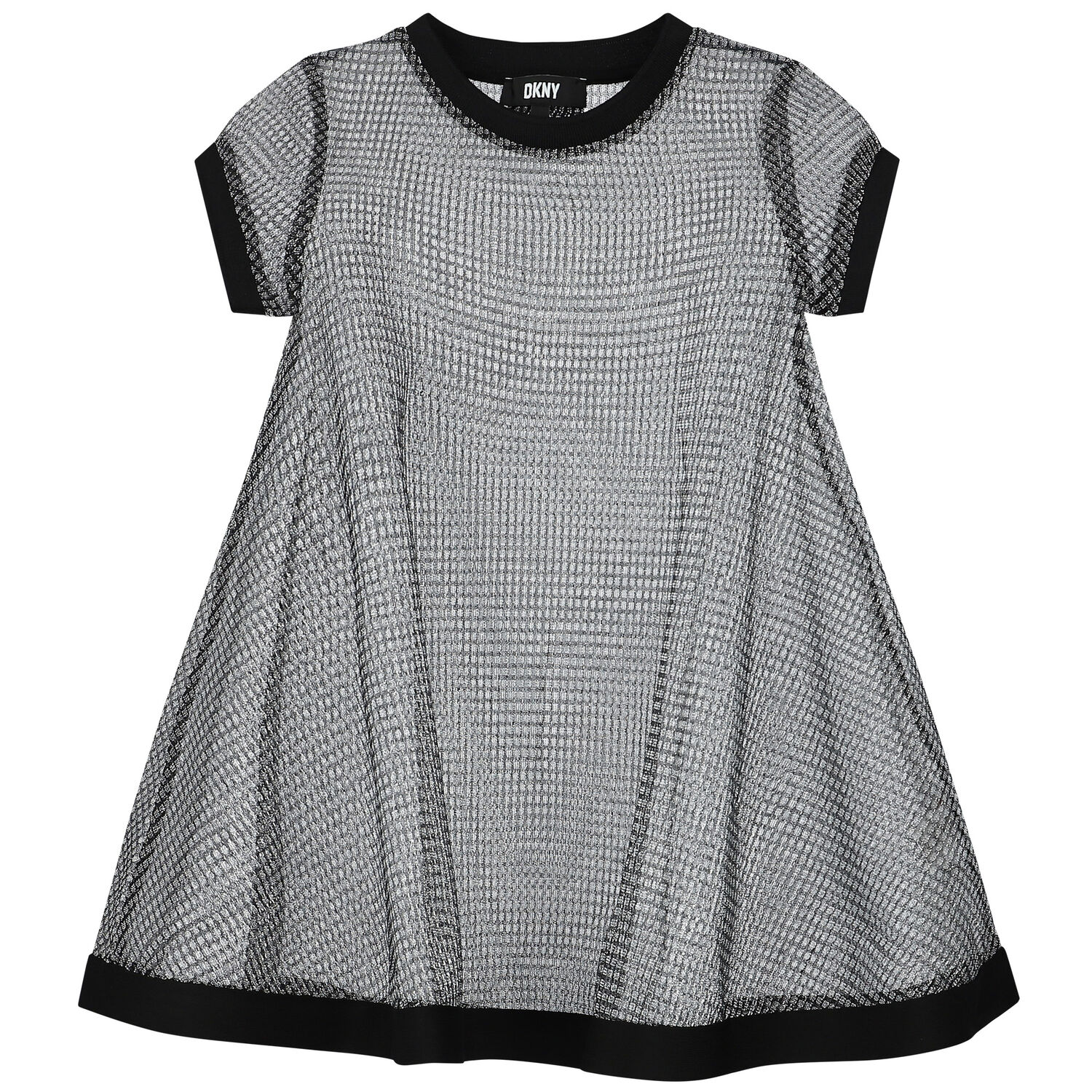 Girls Black & Silver Logo Milano Jersey 2-in-1 Dress, 1, hi-res
