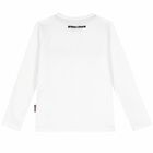 Boys White Logo Long Sleeve Top, 2, hi-res