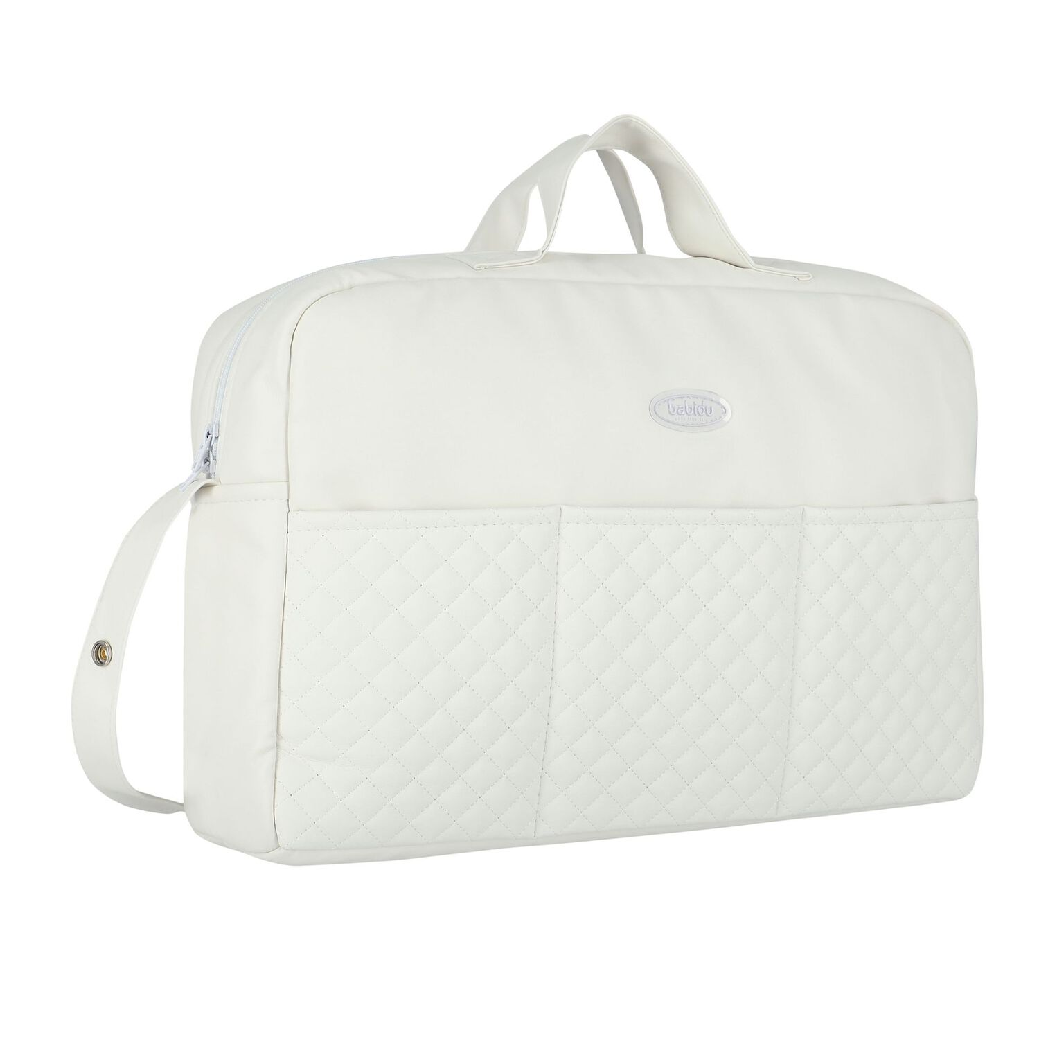 Ivory Quilted Baby Changing Bag, 2, hi-res