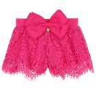 Girls Pink Lace Shorts, 2, hi-res