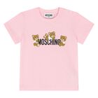Younger Girls Pink Teddy Bear Logo Shorts Set, 4, hi-res