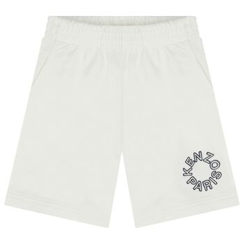 White Logo Shorts