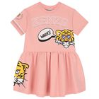 Girls Pink Tiger Logo Dress, 1, hi-res