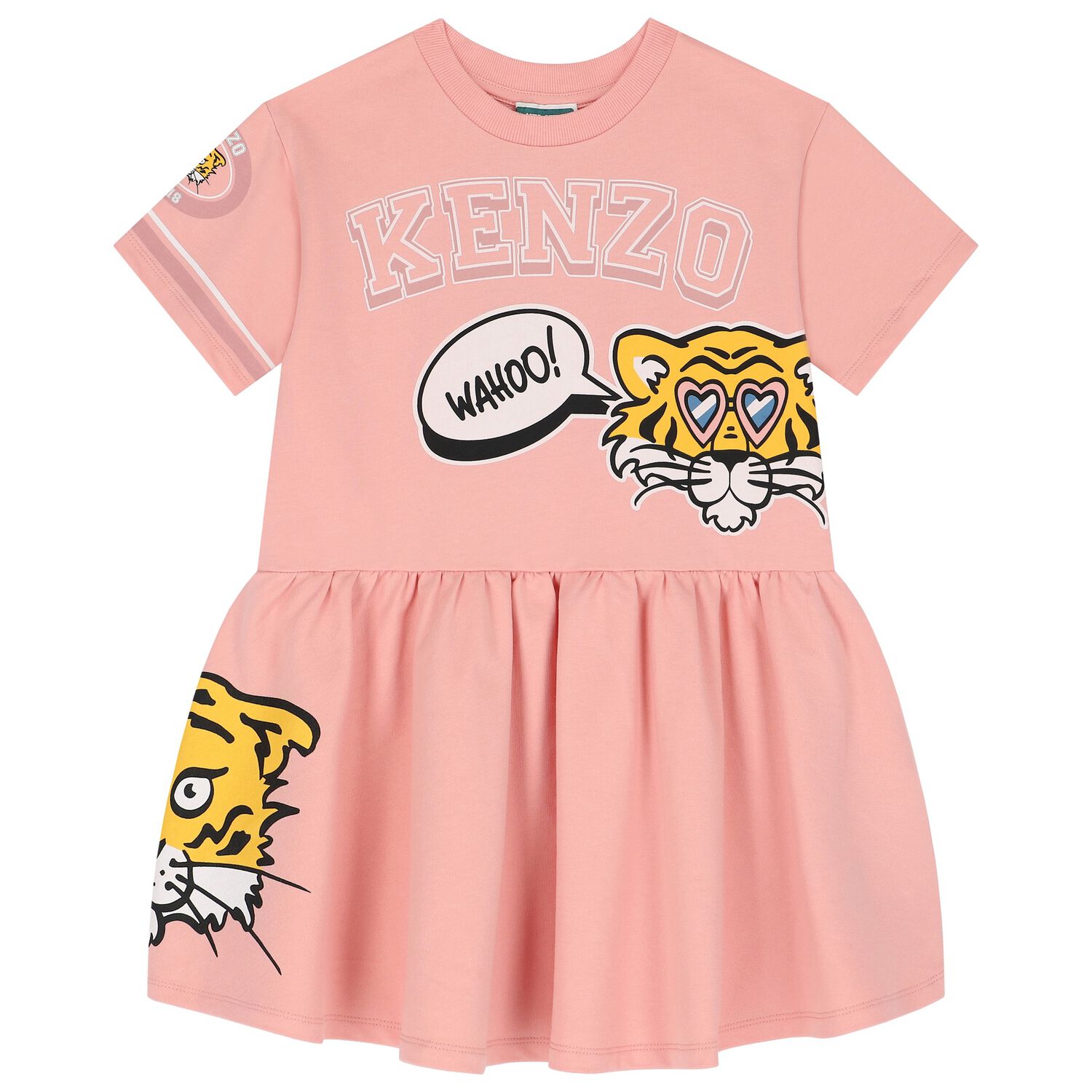 Girls Pink Tiger Logo Dress, 1, hi-res