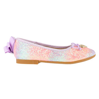 Girls Lilac Rainbow Glitter Shoes