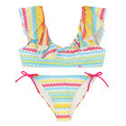 Girls Multi-Coloured Zigzag Bikini, 1, hi-res