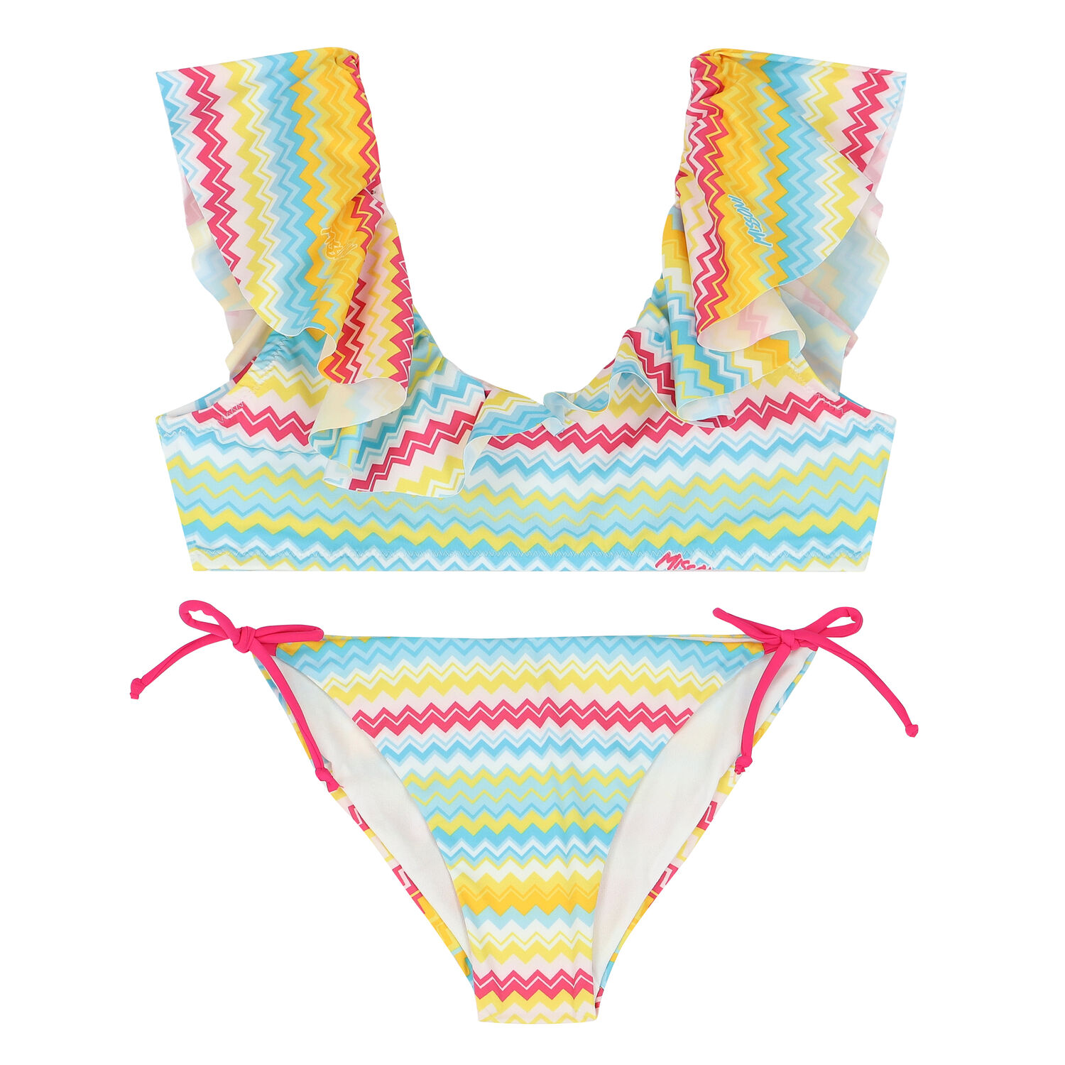 Girls Multi-Coloured Zigzag Bikini, 1, hi-res