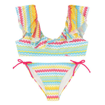 Girls Multi-Coloured Zigzag Bikini