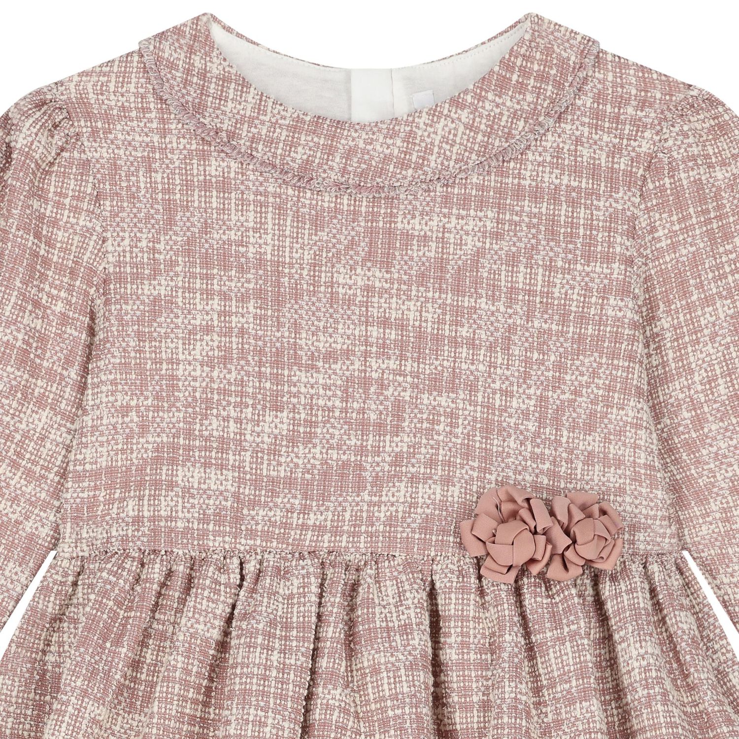 Girls Pink Tweed Dress, 1, hi-res