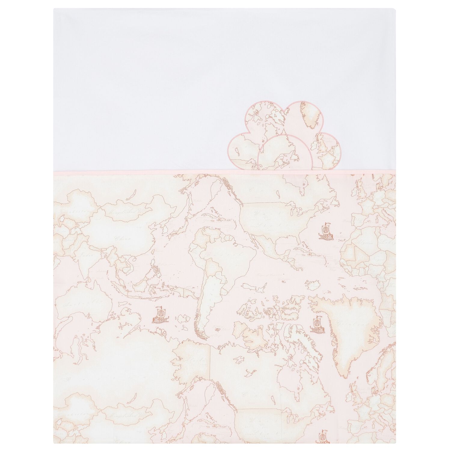 Baby Girls White & Pink Geo Map Blanket, 1, hi-res