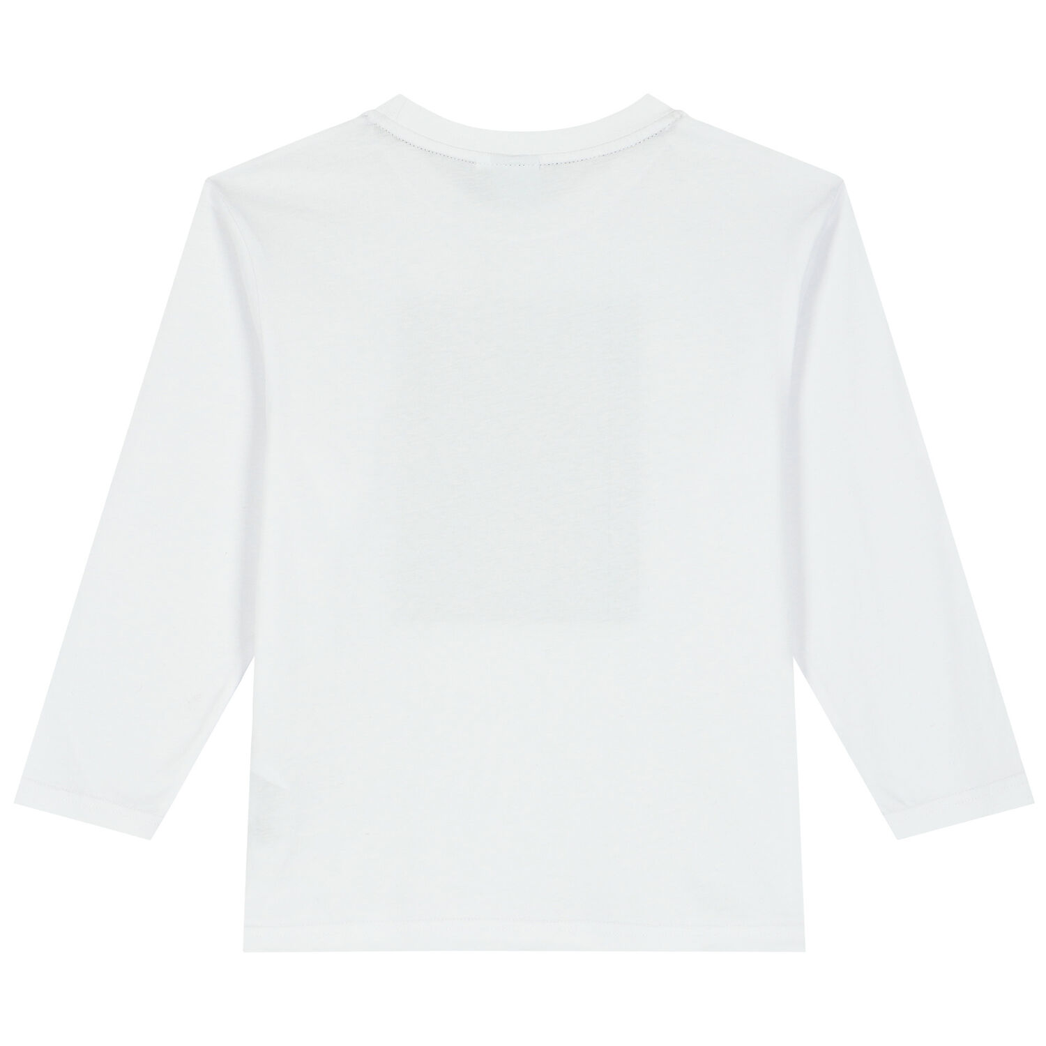 Boys White Logo Long Sleeve Top, 1, hi-res