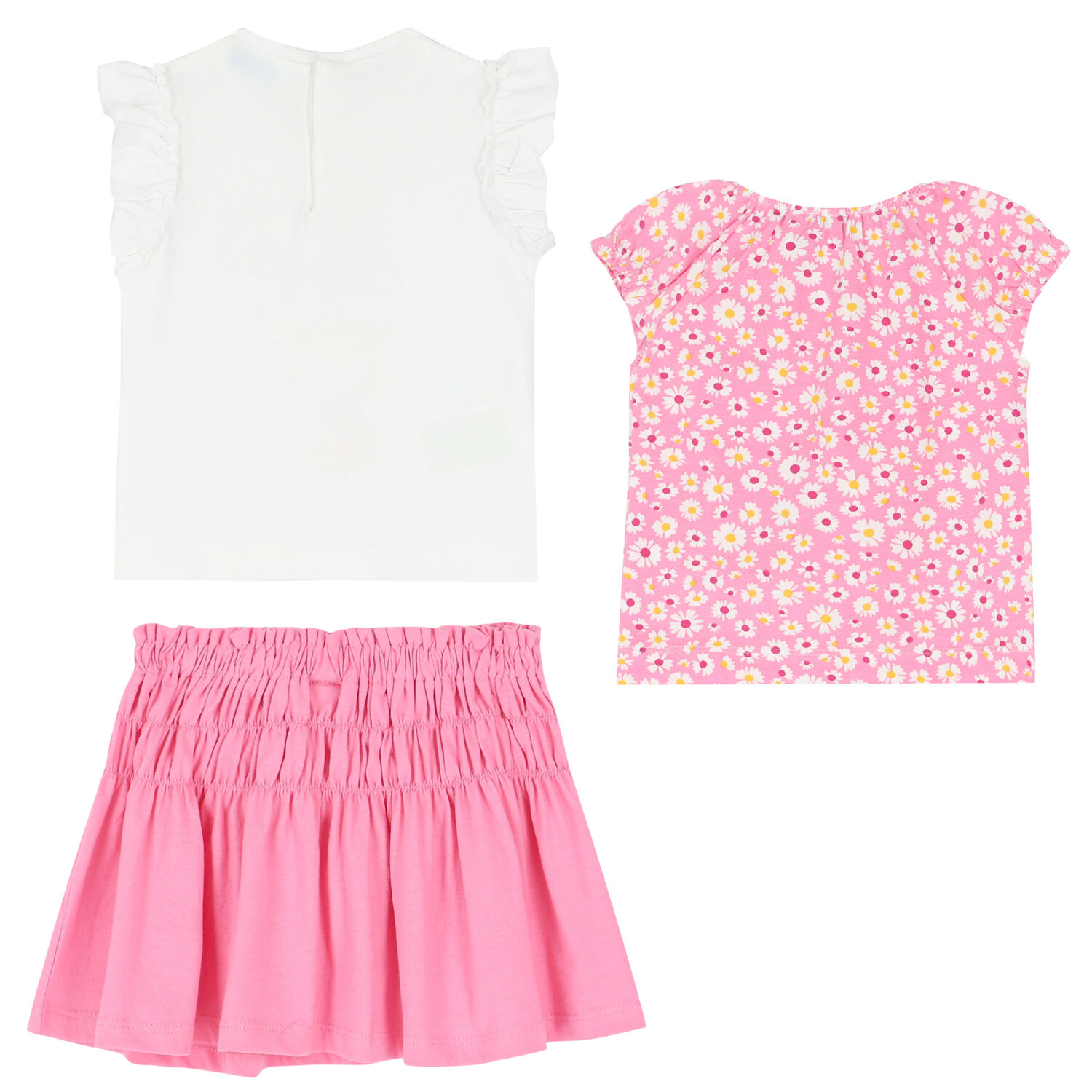 Younger Girls Pink & White Skirt Set, 1, hi-res