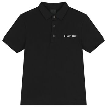 Boys Black logo Polo Shirt