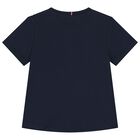 Girls Navy Blue Logo T-Shirt, 1, hi-res