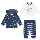 Baby Boys Blue Tracksuit Set (3 Piece), 1, hi-res