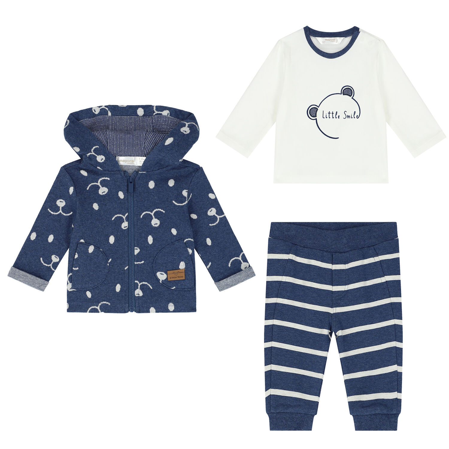 Baby Boys Blue Tracksuit Set (3 Piece), 1, hi-res