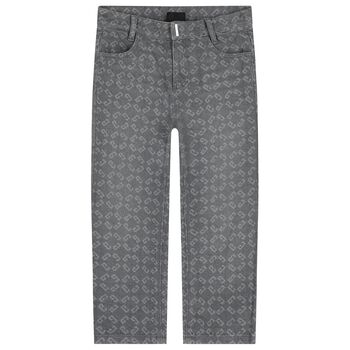Boys Grey Logo Denim Jeans