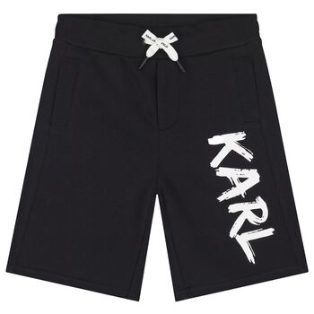 Boys Black Logo Shorts