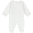 Baby Girls White Teddy Bear Logo Babygrow, 1, hi-res