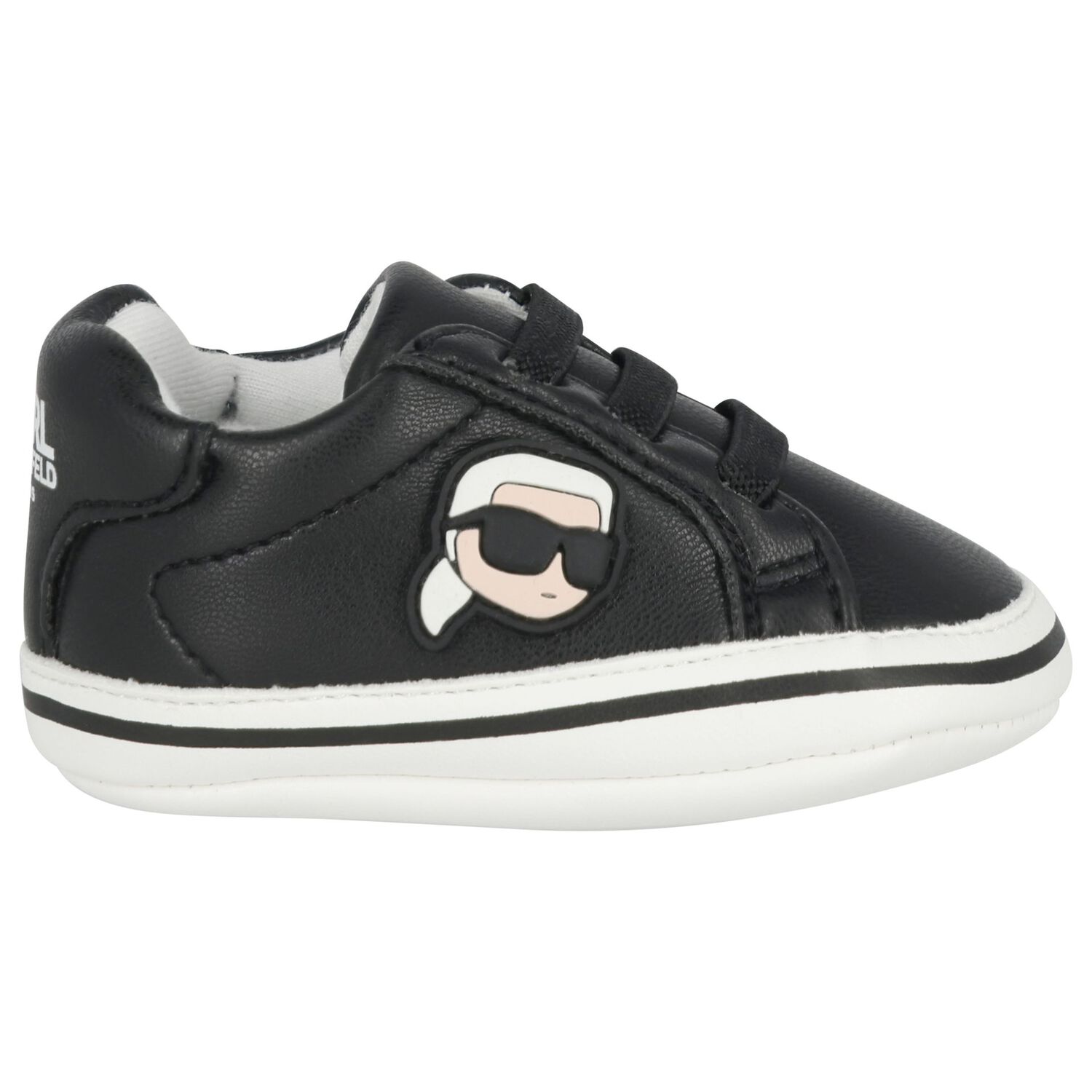 Baby Boys Black Ikonik Karl Pre Walker Shoes, 1, hi-res