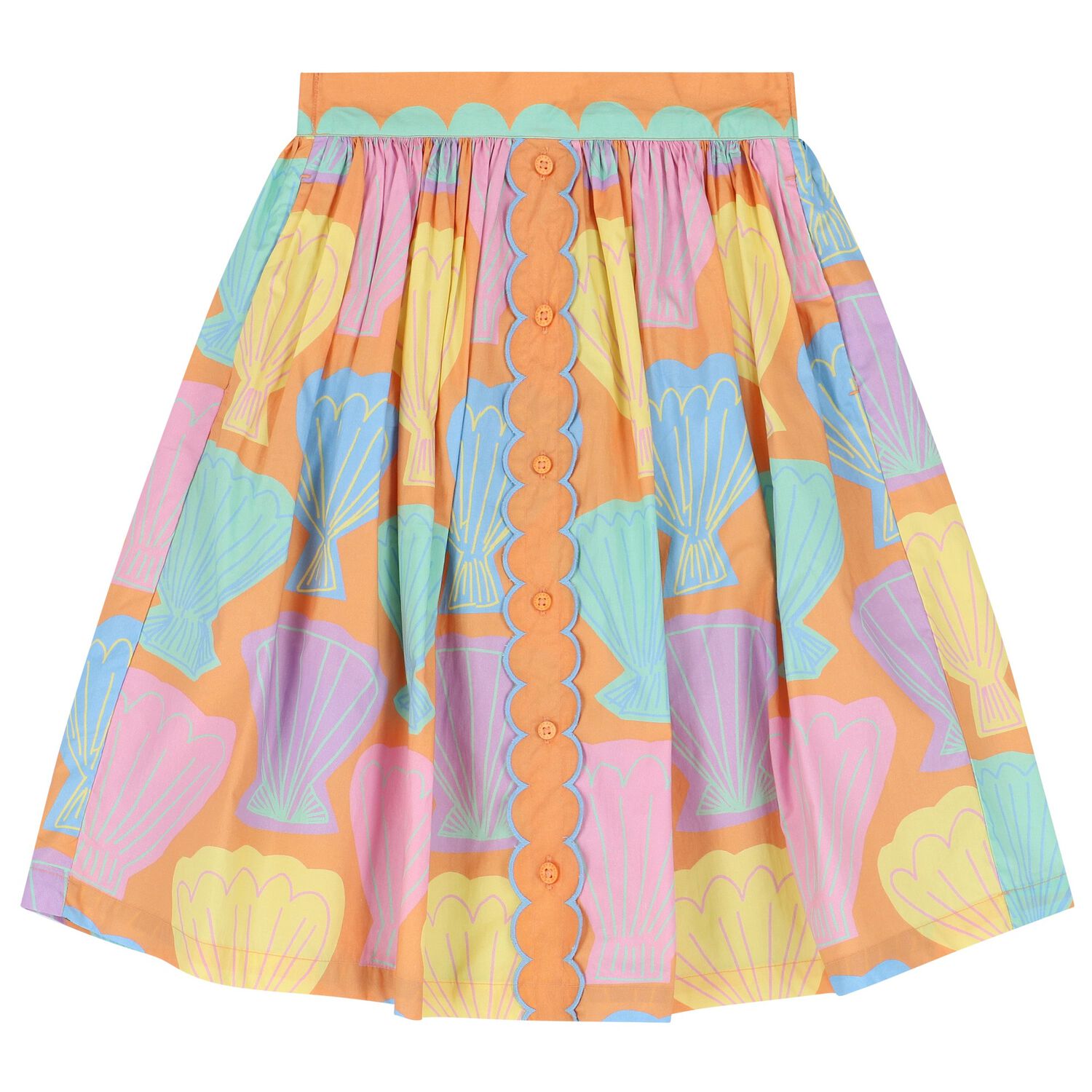 Girls Orange Shell Skirt, 1, hi-res image number null