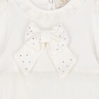 Baby Girls Ivory Bow Tulle Dress Set , 3, hi-res