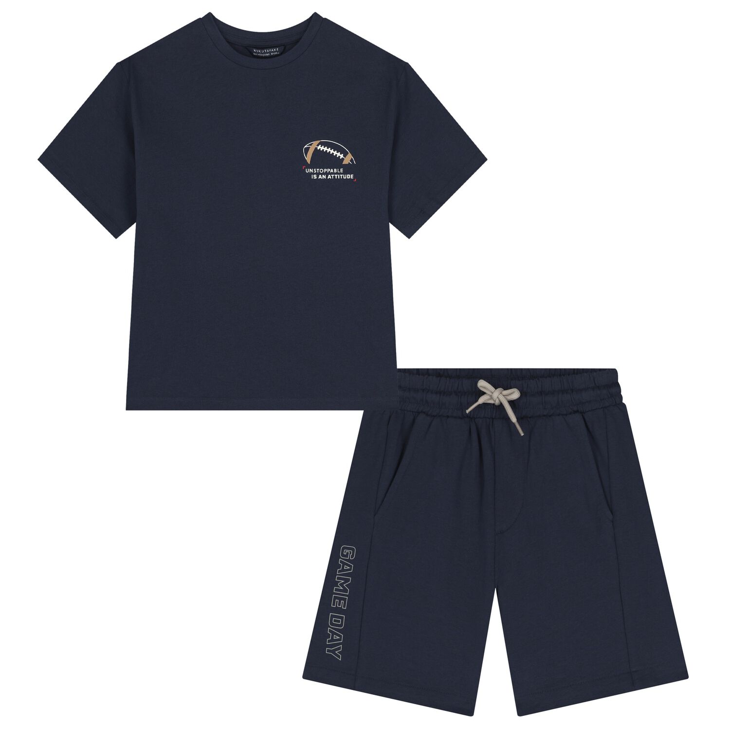 Boys Navy Blue Shorts Set, 1, hi-res