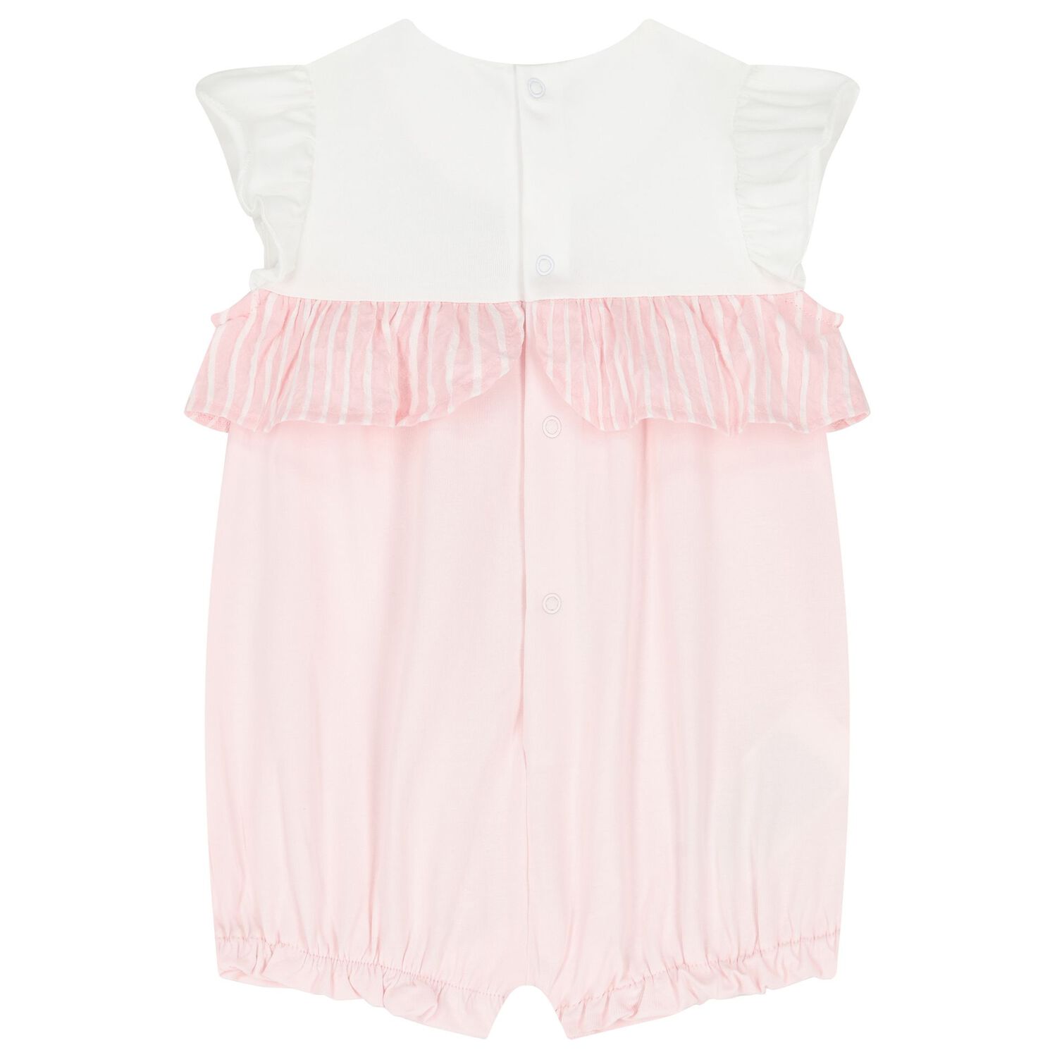 Baby Girls Pink & White Flower Romper, 2, hi-res image number null