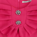 Girls Pink Ruffled Satin Dress, 1, hi-res